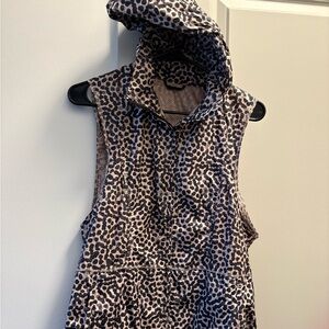 Lululemon Athletica Leopard Print Sleeveless Vest  Hoodie